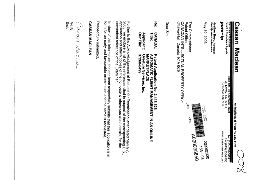 Canadian Patent Document 2418526. Prosecution-Amendment 20030530. Image 1 of 1