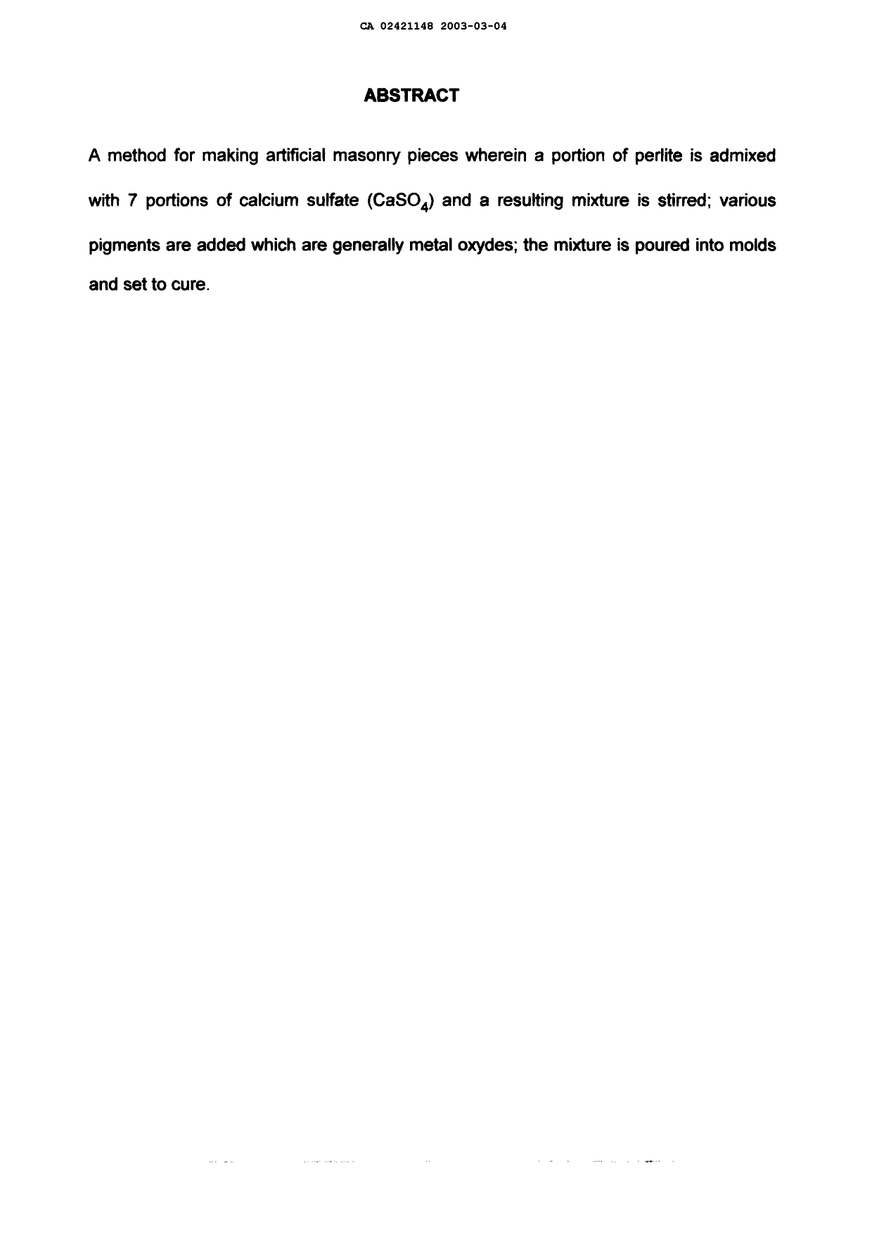 Document de brevet canadien 2421148. Abrégé 20021204. Image 1 de 1