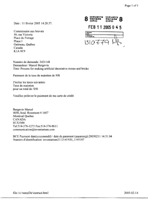 Document de brevet canadien 2421148. Taxes 20041211. Image 1 de 1