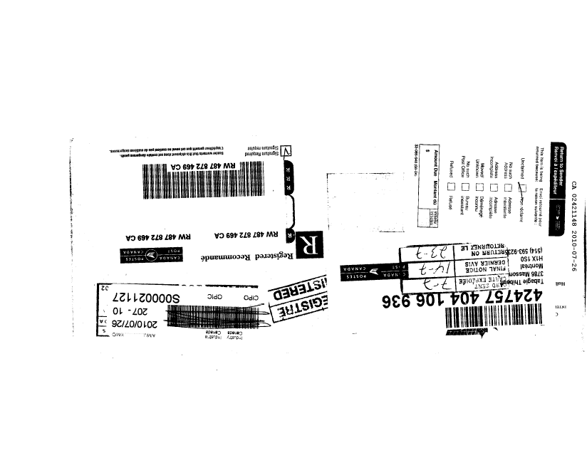 Document de brevet canadien 2421148. Correspondance 20091226. Image 3 de 3