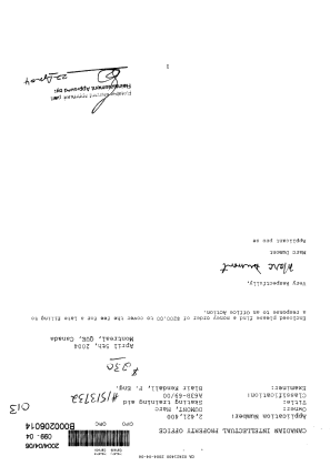 Canadian Patent Document 2421400. Prosecution-Amendment 20031206. Image 1 of 17