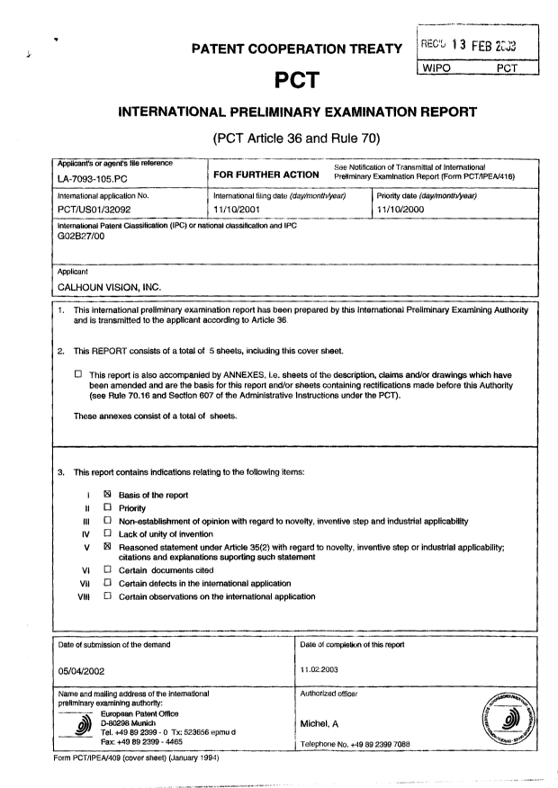 Document de brevet canadien 2423225. PCT 20030321. Image 1 de 5