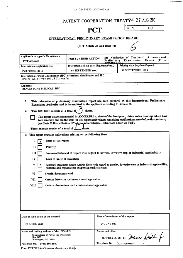Document de brevet canadien 2423973. PCT 20021226. Image 2 de 6