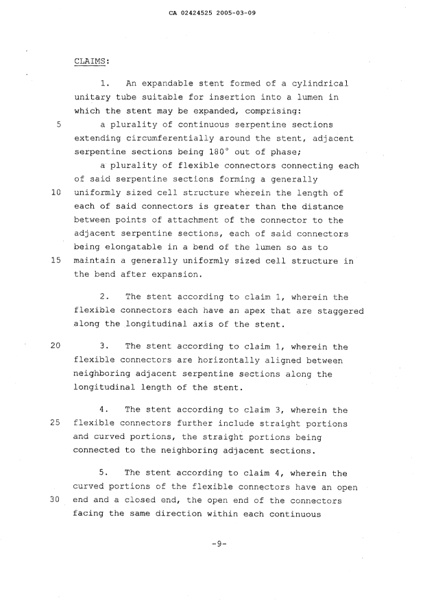 Document de brevet canadien 2424525. Revendications 20050309. Image 1 de 4