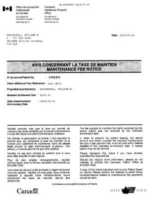 Canadian Patent Document 2425915. Correspondence 20131229. Image 1 of 2