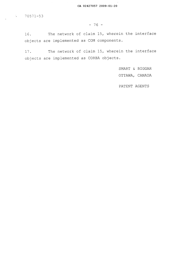 Canadian Patent Document 2427057. Prosecution-Amendment 20090120. Image 20 of 20