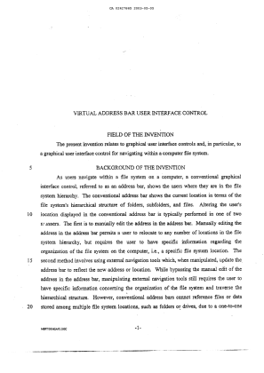 Document de brevet canadien 2427865. Description 20021205. Image 1 de 16