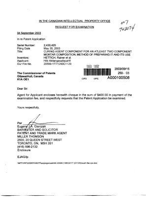 Canadian Patent Document 2430425. Prosecution-Amendment 20030915. Image 1 of 1
