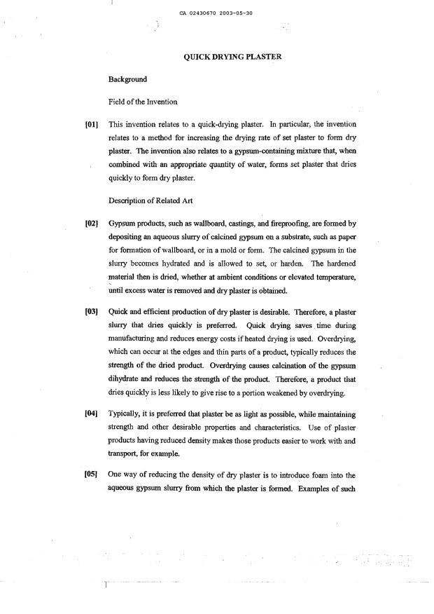 Canadian Patent Document 2430670. Description 20090515. Image 1 of 15