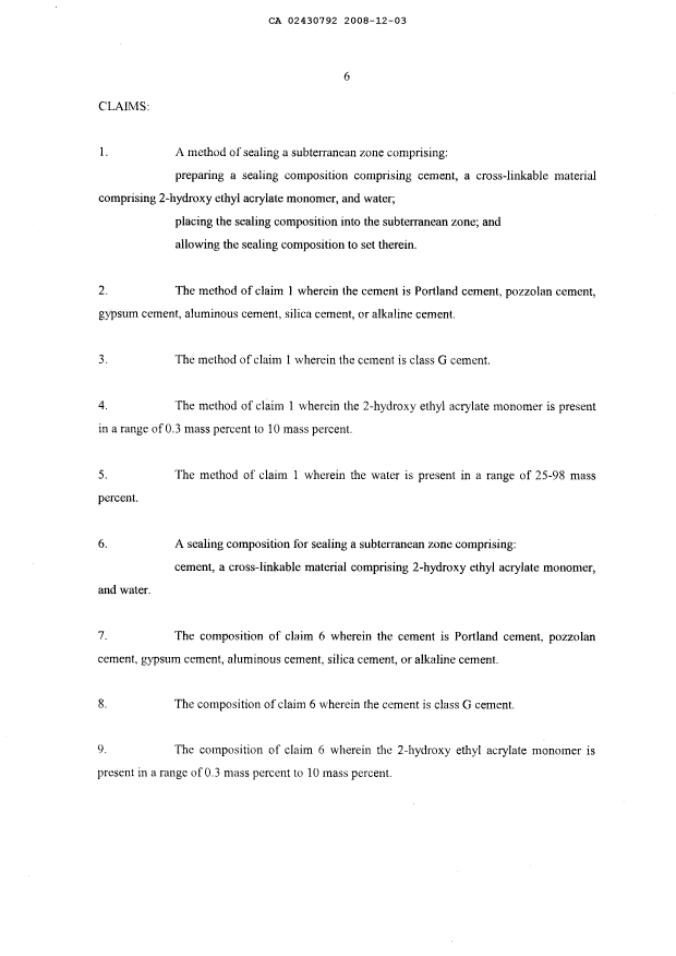 Document de brevet canadien 2430792. Revendications 20081203. Image 1 de 3