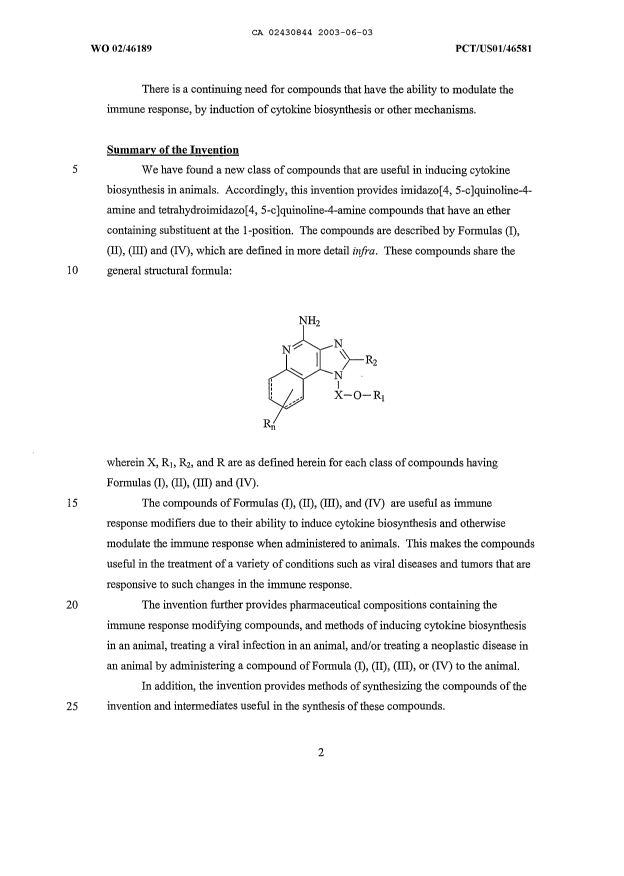 Canadian Patent Document 2430844. Description 20030603. Image 2 of 167