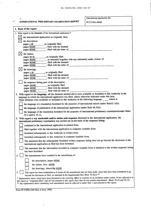 Document de brevet canadien 2431034. PCT 20021207. Image 2 de 3