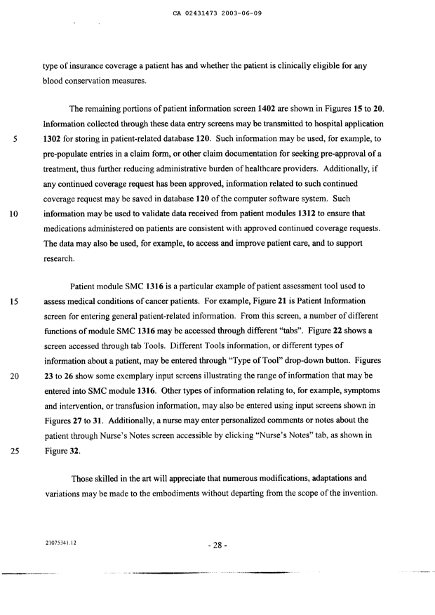 Canadian Patent Document 2431473. Description 20030609. Image 28 of 28