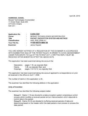 Canadian Patent Document 2432322. Prosecution-Amendment 20091226. Image 1 of 3