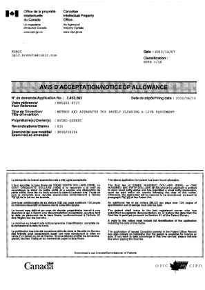Document de brevet canadien 2432502. Correspondance 20091207. Image 1 de 1