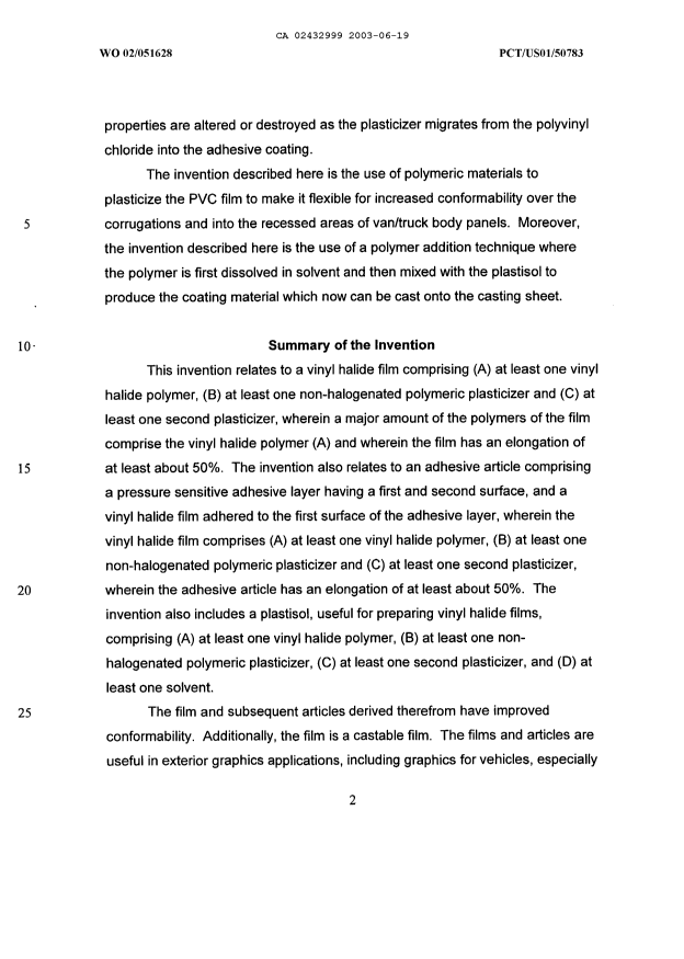 Canadian Patent Document 2432999. Description 20021219. Image 2 of 25