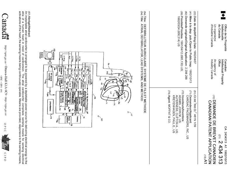 Canadian Patent Document 2434313. Cover Page 20030925. Image 1 of 2