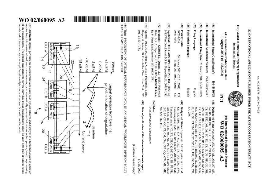 Document de brevet canadien 2435678. Abrégé 20030722. Image 1 de 2