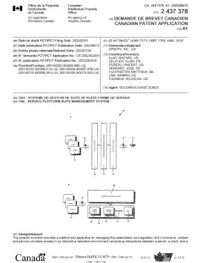 Document de brevet canadien 2437378. Page couverture 20021230. Image 1 de 2