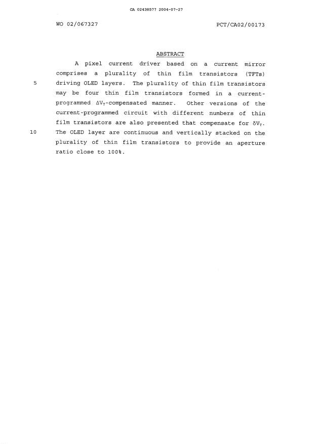 Document de brevet canadien 2438577. Abrégé 20040727. Image 1 de 1