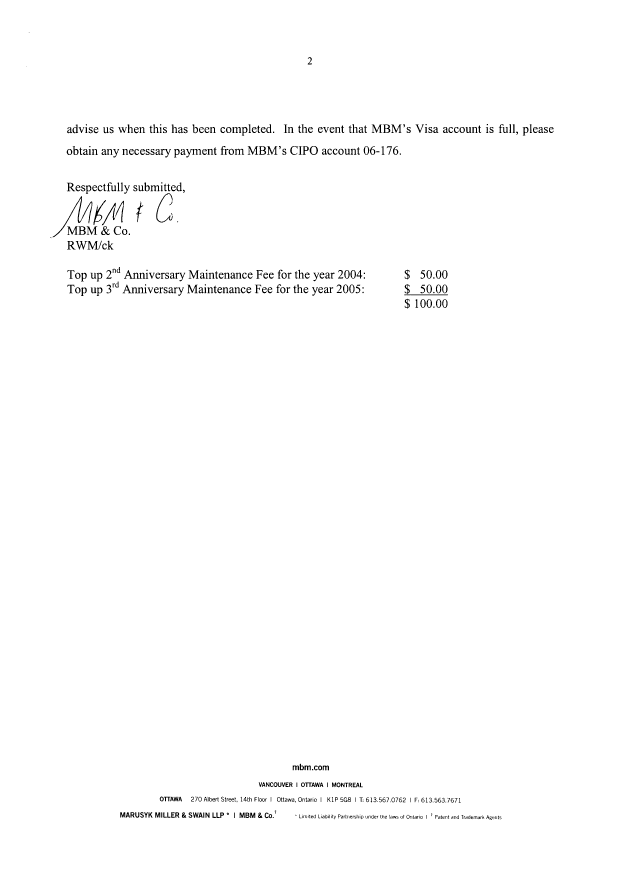 Document de brevet canadien 2439260. Poursuite-Amendment 20051218. Image 2 de 2