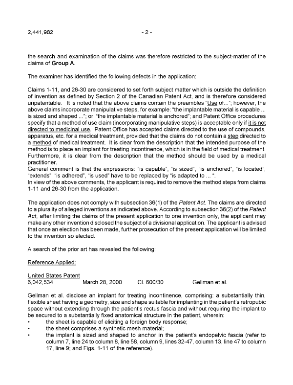 Canadian Patent Document 2441982. Prosecution-Amendment 20071222. Image 2 of 3