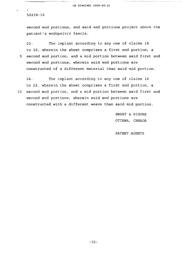 Document de brevet canadien 2441982. Poursuite-Amendment 20081222. Image 12 de 12