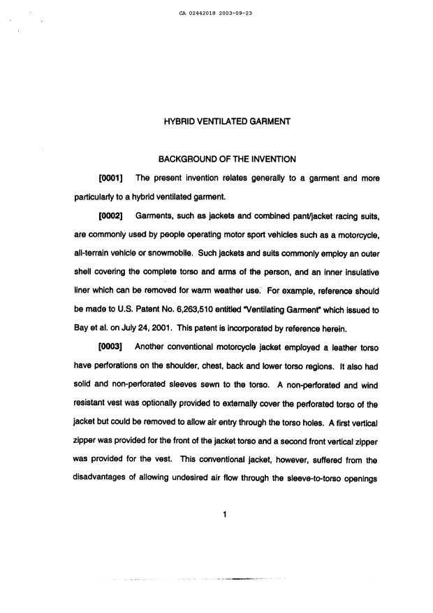 Canadian Patent Document 2442018. Description 20021223. Image 1 of 11