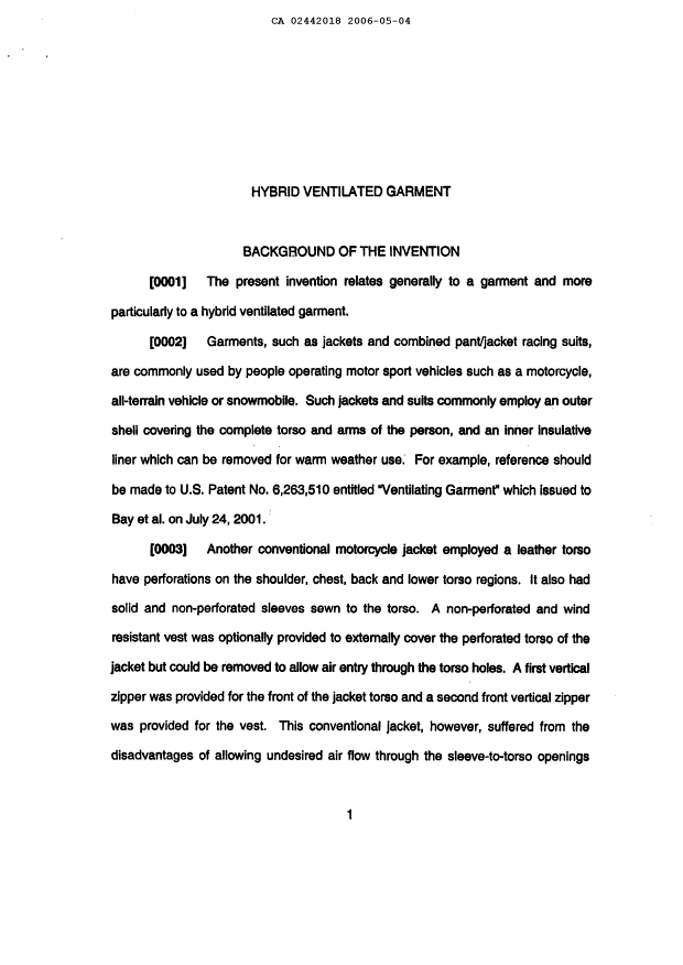 Canadian Patent Document 2442018. Description 20051204. Image 1 of 11