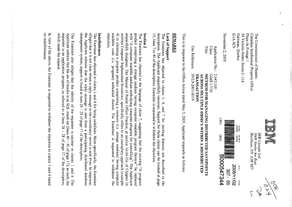 Document de brevet canadien 2443100. Correspondance 20041202. Image 1 de 3