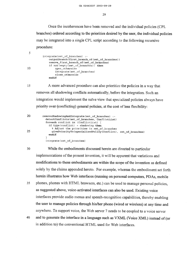 Document de brevet canadien 2443337. Description 20021229. Image 29 de 30