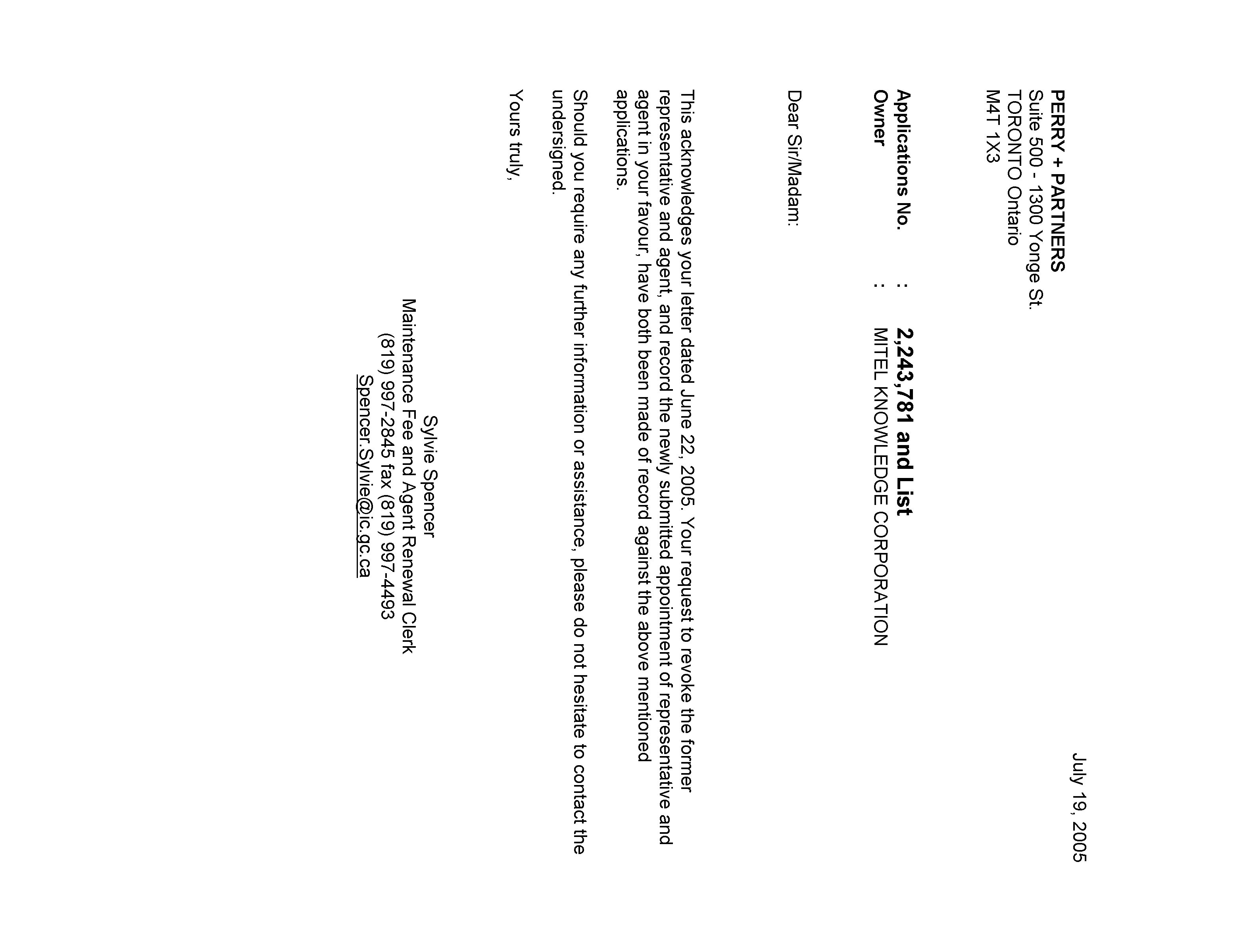 Canadian Patent Document 2443337. Correspondence 20041220. Image 1 of 1