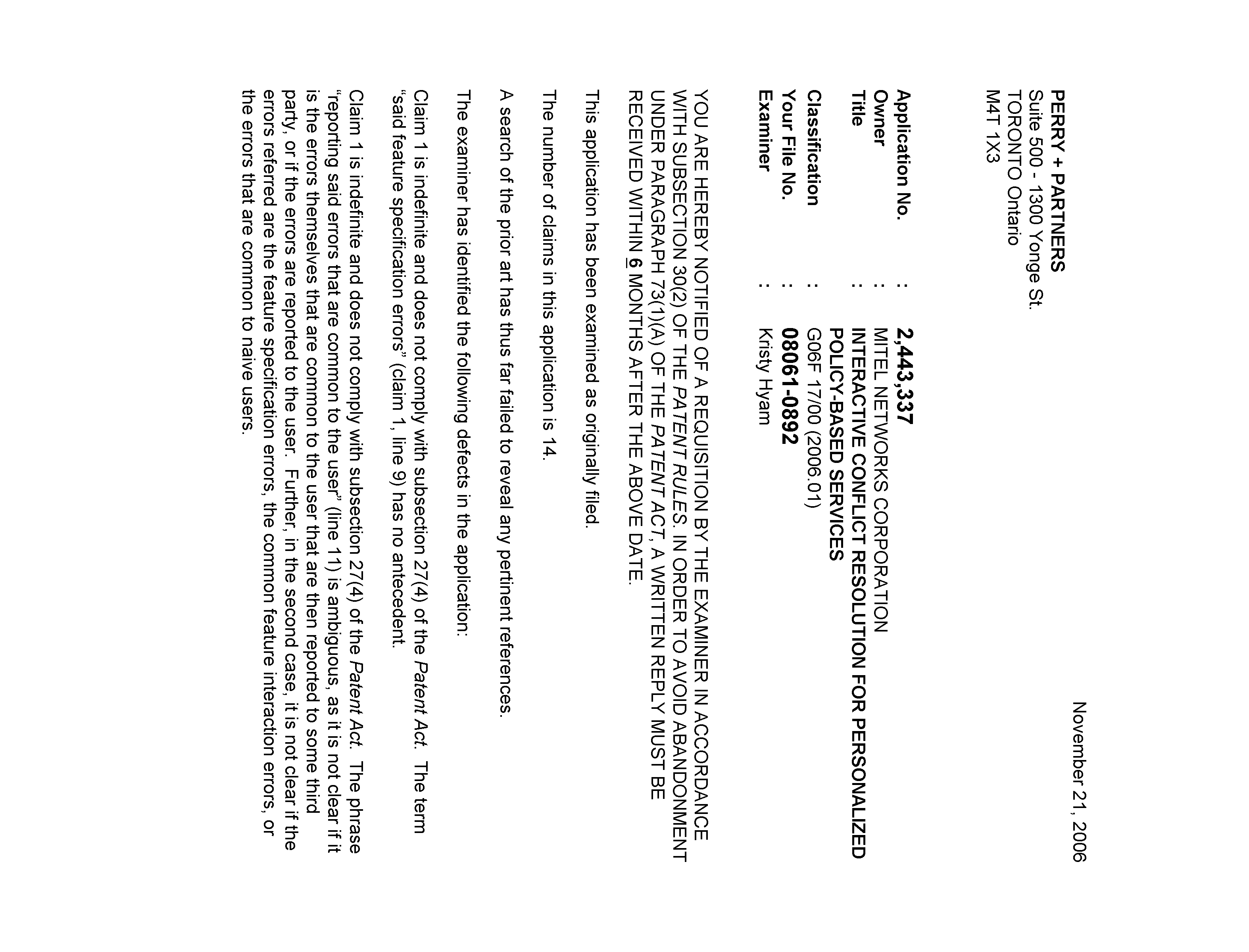 Document de brevet canadien 2443337. Poursuite-Amendment 20051221. Image 1 de 2