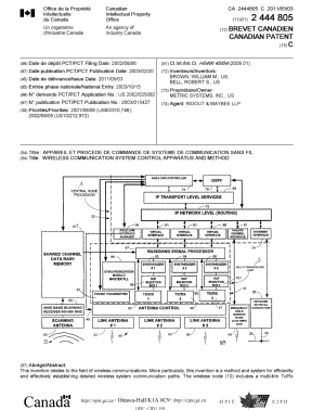 Document de brevet canadien 2444805. Page couverture 20110405. Image 1 de 2