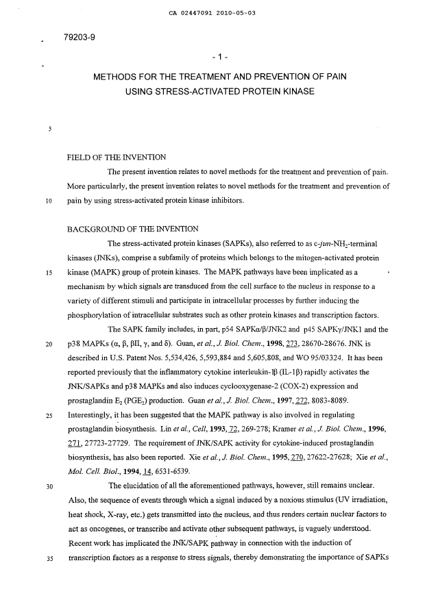 Canadian Patent Document 2447091. Description 20110131. Image 1 of 43