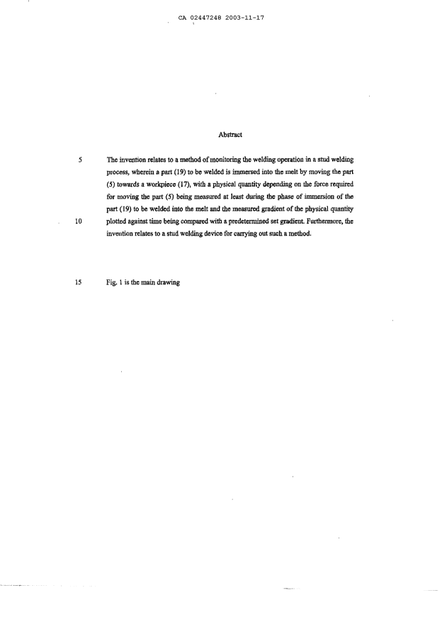Document de brevet canadien 2447248. Abrégé 20031117. Image 1 de 1