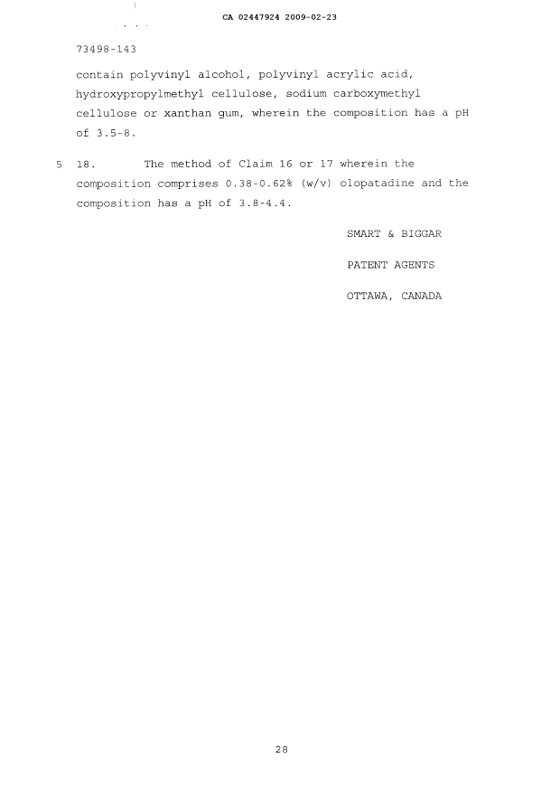 Document de brevet canadien 2447924. Revendications 20081223. Image 4 de 4