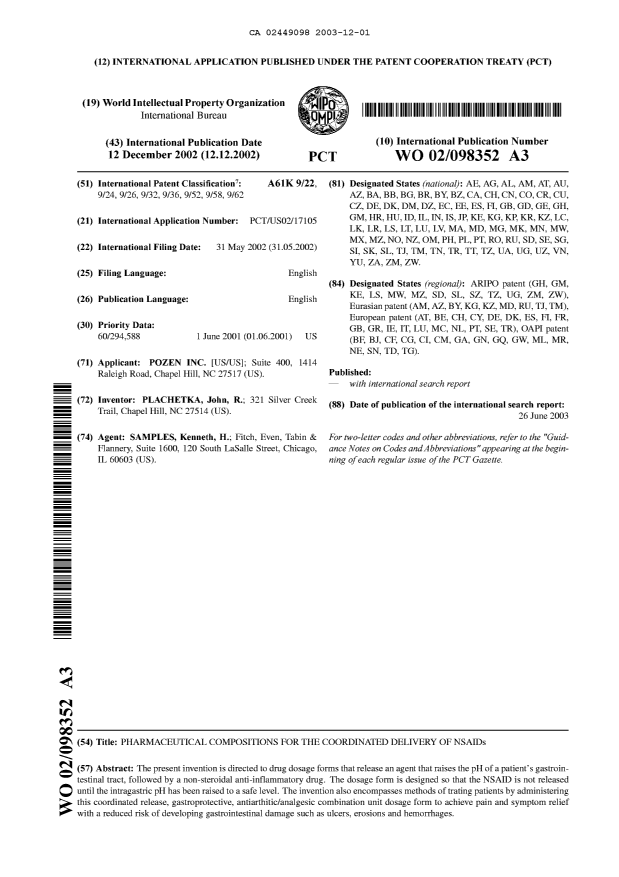 Document de brevet canadien 2449098. Abrégé 20021201. Image 1 de 1