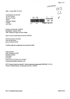 Canadian Patent Document 2449435. Correspondence 20050308. Image 1 of 1
