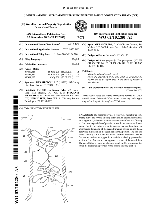 Document de brevet canadien 2455349. Abrégé 20031127. Image 1 de 1
