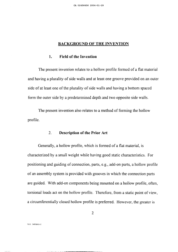 Canadian Patent Document 2456456. Description 20040129. Image 1 of 17