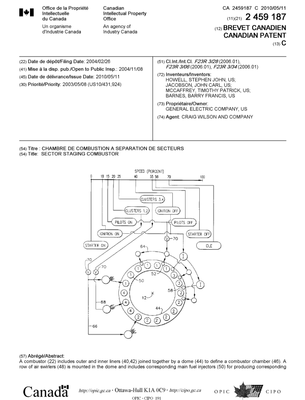 Document de brevet canadien 2459187. Page couverture 20100415. Image 1 de 2