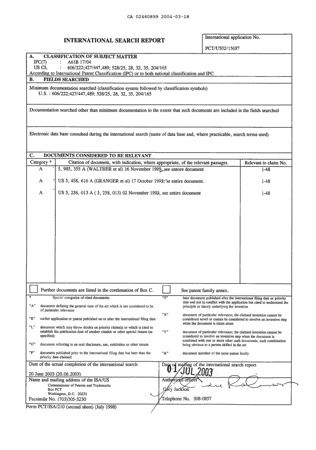 Document de brevet canadien 2460899. PCT 20040318. Image 1 de 1