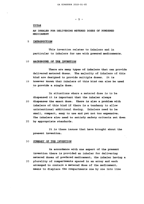 Canadian Patent Document 2460904. Description 20100105. Image 1 of 18