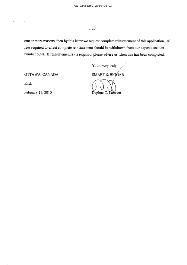 Canadian Patent Document 2461289. Prosecution-Amendment 20100217. Image 5 of 5