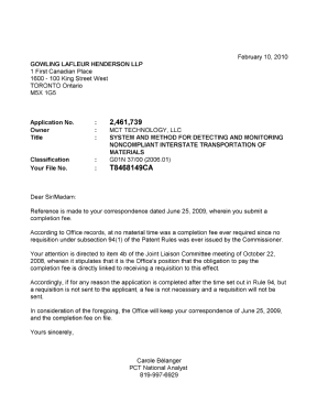 Canadian Patent Document 2461739. Correspondence 20100210. Image 1 of 1