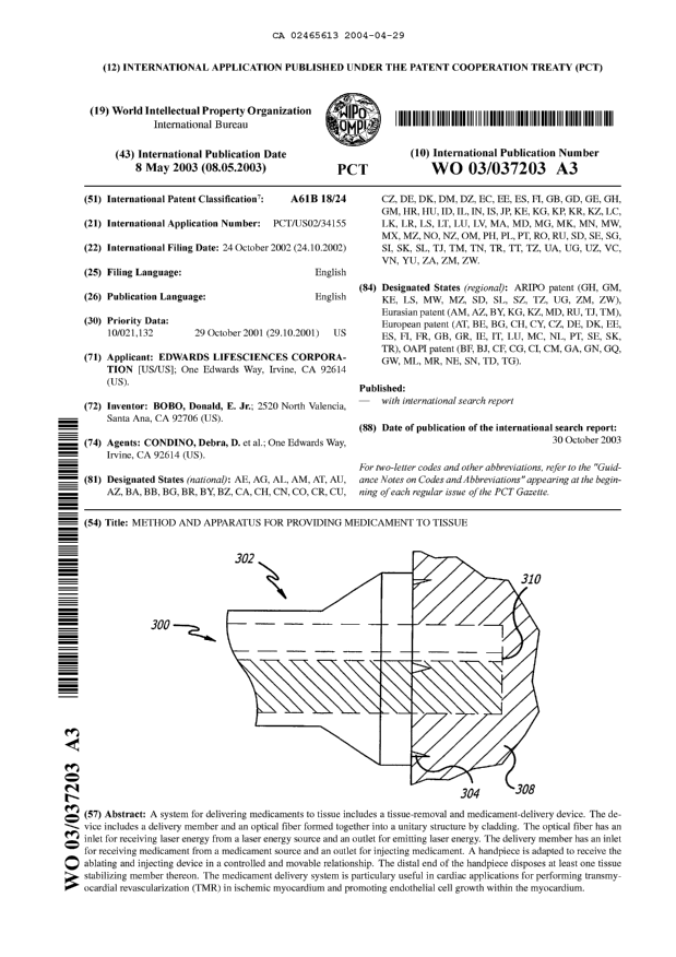 Canadian Patent Document 2465613. Abstract 20031229. Image 1 of 1