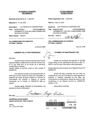 Canadian Patent Document 2466853. Fees 20060426. Image 1 of 1