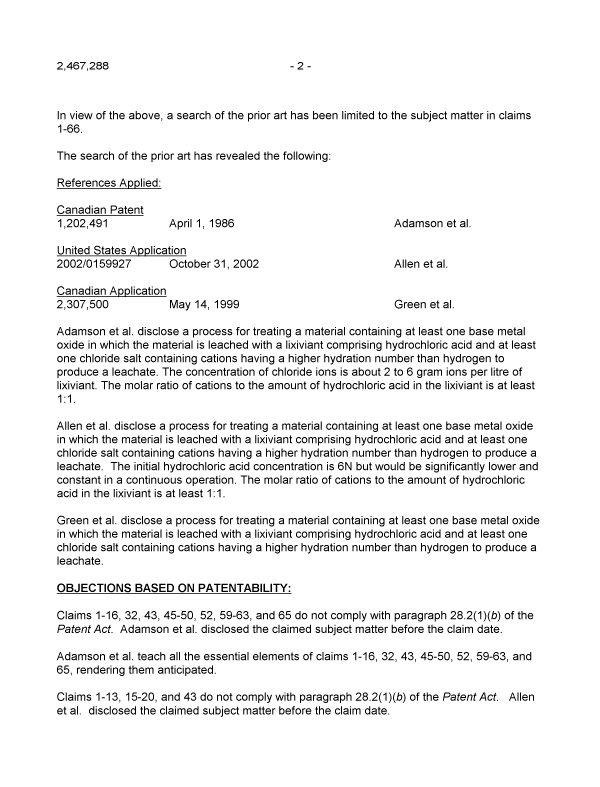 Canadian Patent Document 2467288. Prosecution-Amendment 20031207. Image 2 of 4