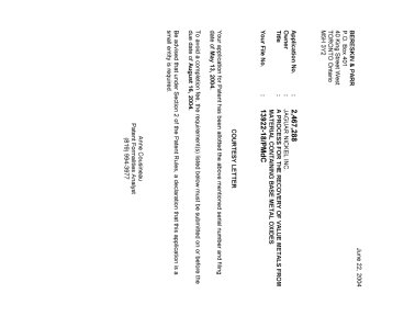 Document de brevet canadien 2467288. Correspondance 20031217. Image 1 de 1